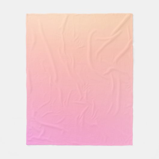 桃とピンクのグラデーション フリースブランケット (正面)