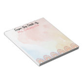 桃とピンクのトーンのメモパーソナライズされた帳 ノートパッド (アングル)