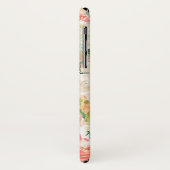 桃とピンクのフェミニン水彩フローラ Case-Mate iPhoneケース (裏面/左)