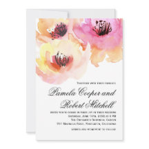 桃とピンクの水の色のフローラ結婚ズ