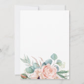 桃とピンクの水の色のフローラ結婚ズ 招待状 (裏面)