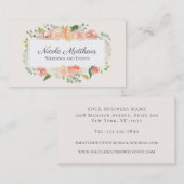 桃とピンクの水の色のフローラ 名刺 (正面/裏面)