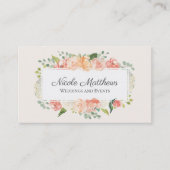 桃とピンクの水の色のフローラ 名刺 (正面)