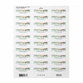 桃とピンクの水色の花エレガント ラベル (フルシート)