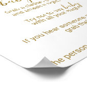 桃とピンクの牡丹の花はベビーのサインを言わない ポスター (角)