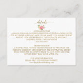 桃とピンクの牡丹の花結婚の詳細カード エンクロージャーカード (正面)