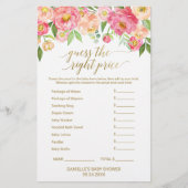 桃とピンクの牡丹は正しい価格のゲームを推測 (正面)