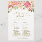 桃とピンクの牡丹は正しい価格のゲームを推測 (裏面)