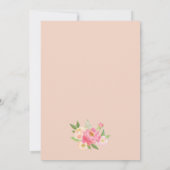 桃とピンクの牡丹フォーマルの結婚花 招待状 (裏面)
