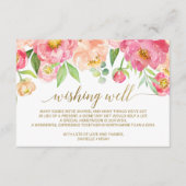 桃とピンクの牡丹結婚の花が願う エンクロージャーカード (正面)