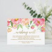 桃とピンクの牡丹結婚の花が願う エンクロージャーカード (スタンド正面)