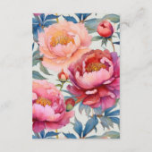 桃とピンクの牡丹結婚の花 エンクロージャーカード (裏面)