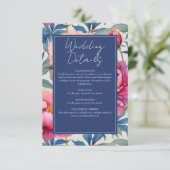 桃とピンクの牡丹結婚の花 エンクロージャーカード (スタンド正面)