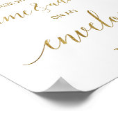 桃とピンクの芍薬の封筒宛名記入サイン ポスター (角)