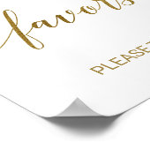 桃とピンクの芍薬の花のギフトサイン ポスター (角)