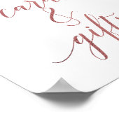 桃とピンクの芍薬 ローズゴールド カードとギフト サイン (角)