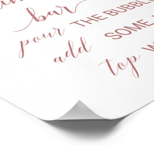 桃とピンクの芍薬 ローズゴールド ミモザ バー サイン (角)