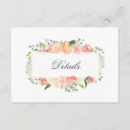 桃とピンクの花フェミニン柄の詳細 エンクロージャーカード