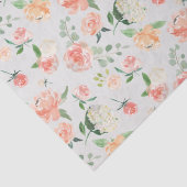 桃とピンクの花フェミニン柄 薄葉紙 (詳細)