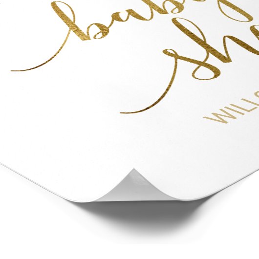 桃とピンク牡丹の花ベビーシャワーへようこそ ポスター (角)