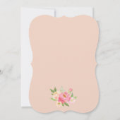 桃とピンク牡丹の花生誕生会 招待状 (裏面)