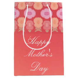 桃とピンク ミディアムペーパーバッグ