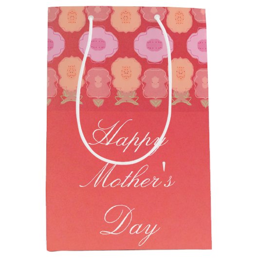 桃とピンク ミディアムペーパーバッグ (正面)