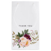 桃とブルゴーニュのフローラ赤ちゃんシャワーありがとう スモールペーパーバッグ (裏面)