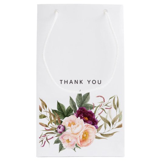 桃とブルゴーニュのフローラ赤ちゃんシャワーありがとう スモールペーパーバッグ (裏面)