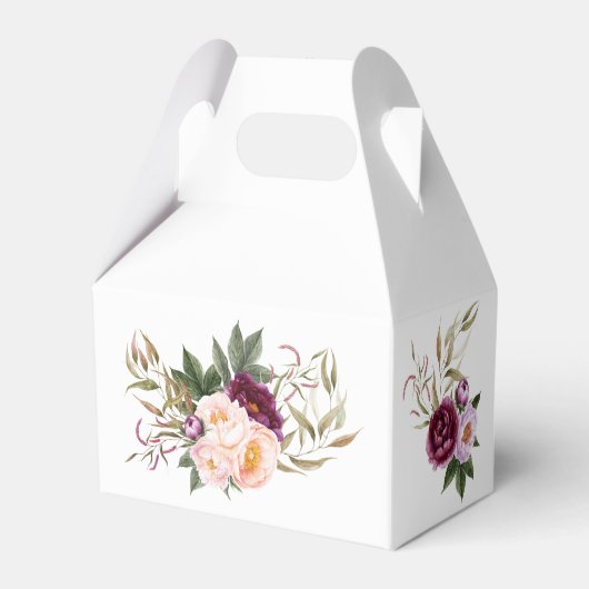 桃とブルゴーニュフローラ赤ちゃんシャワーありがとうFa フェイバーボックス (裏面サイド)