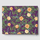 桃とプラムの紫色の芍薬とバラの花の結婚式 ゲストブック (裏面)