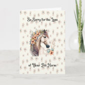 桃とベージュのペット用馬の同情カード カード (正面)