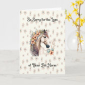 桃とベージュのペット用馬の同情カード カード (黄色い花)