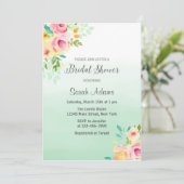 桃とミントのブライダルシャワー招待状 招待状 (スタンド正面)