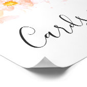 桃とミントの多汁カードとギフトテーブルサイン ポスター (角)