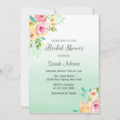 桃とミントブライダルシャワーの招待状 招待状 (正面)