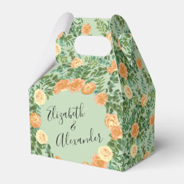 桃とライトグリーンの芍薬とローズのフラワーリング フェイバーボックス