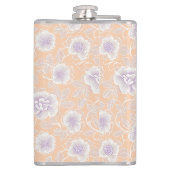 桃とラベンダー色のフローラルパターン フラスク (裏面)