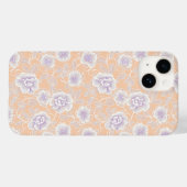 桃とラベンダー色のフローラルパターン Case-Mate iPhoneケース (裏面 (横))