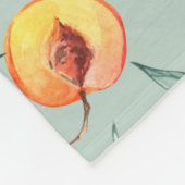 桃と枝の継ぎ目のない水彩模様 フリースブランケット (角)