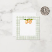 桃と格子状のギフト囲い ノートカード (正面/裏面インサイチュ)