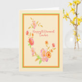 桃と桃の花の先生カード カード (黄色い花)