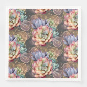 桃と灰色の多肉植物 (正面)