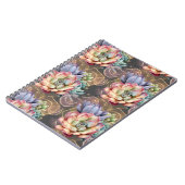 桃と灰色の多肉植物 ノートブック (左側)