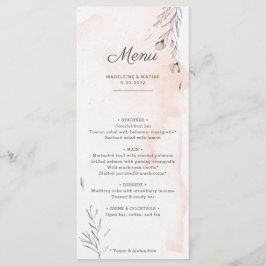 桃と灰色の植物性ロマン結婚チックのメニュー メニュー
