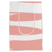 桃と白のアブストラクト ミディアムペーパーバッグ (裏面)