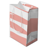 桃と白のアブストラクト ミディアムペーパーバッグ (裏面アングル)