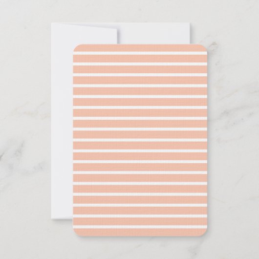 桃と白のストライプ結婚式RSVP 出欠カード (裏面)