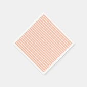 桃と白のストライプ スタンダードカクテルナプキン (角)