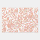 桃と白のストライプ ラッピングペーパーシート (正面2)